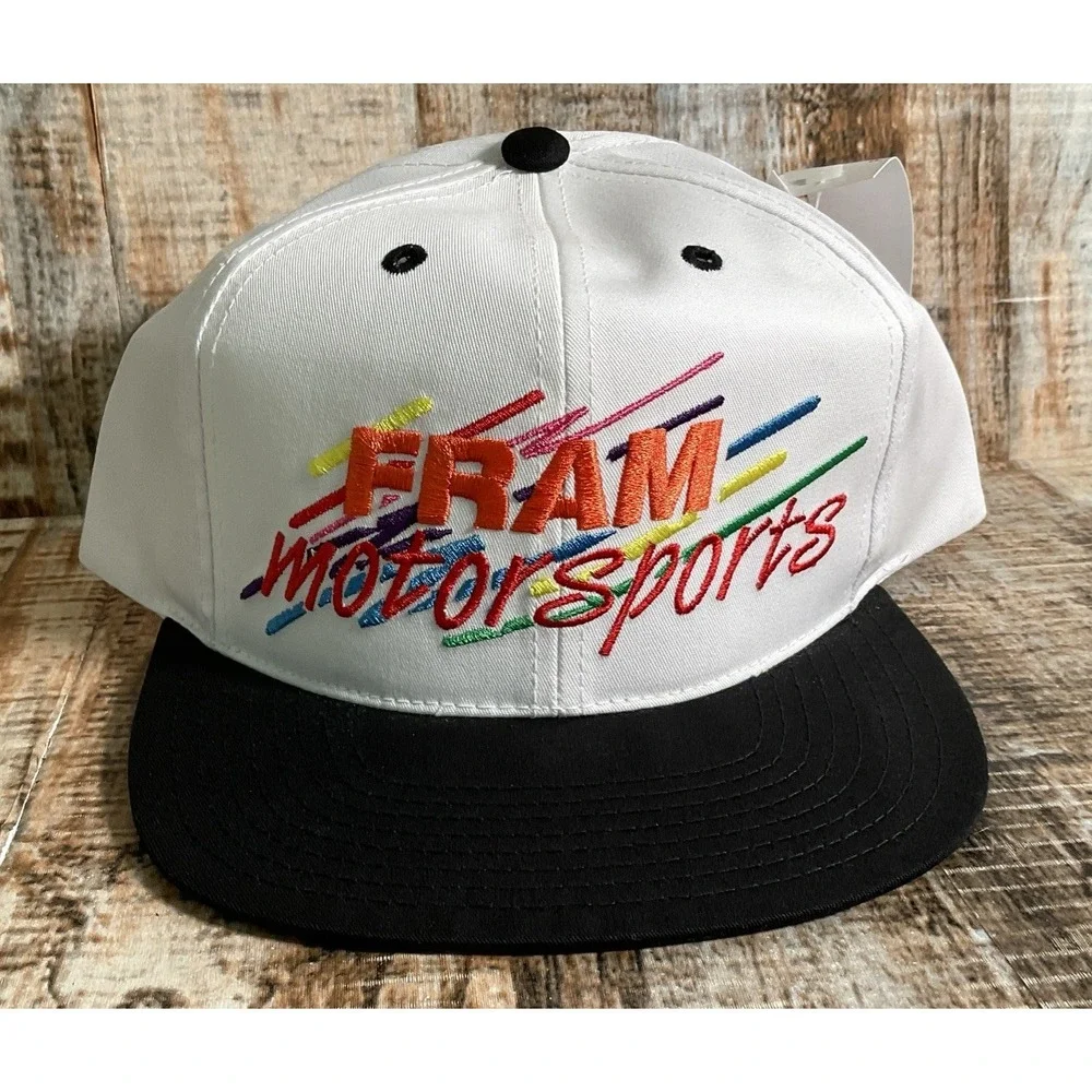 Vintage 90s FRAM MOTORSPORTS Annoco SnapBack Hat *NEW*